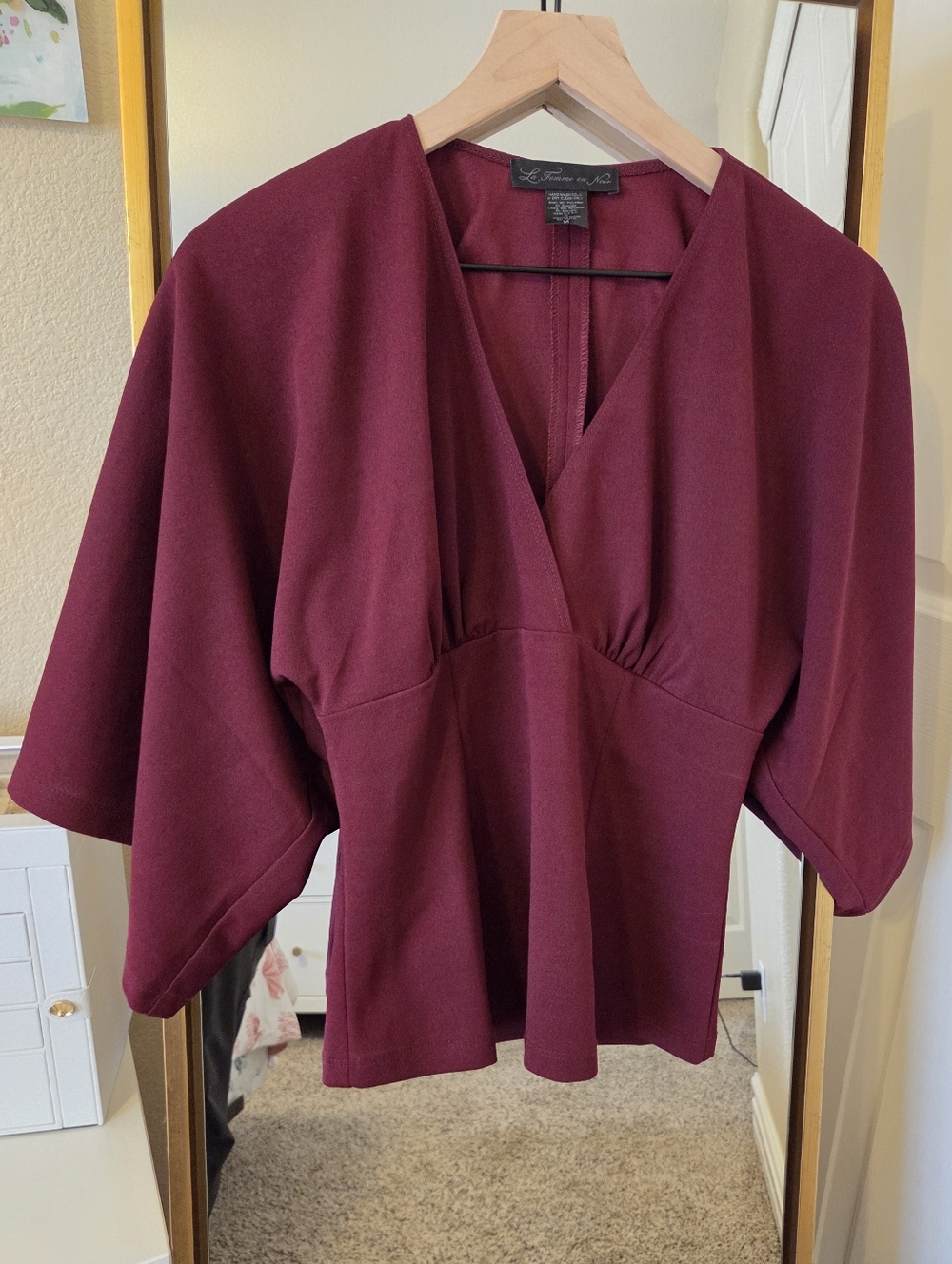La Femme En Noir Bauhaus Top In Oxblood Size M